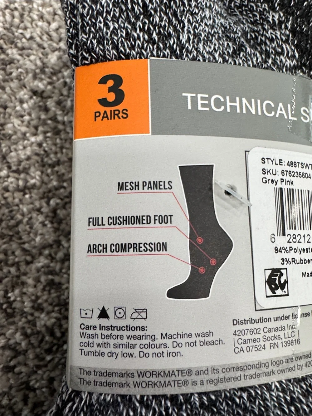 Workmate Technical Socks ~ Women's shoe size 4-10 (3 Pairs)